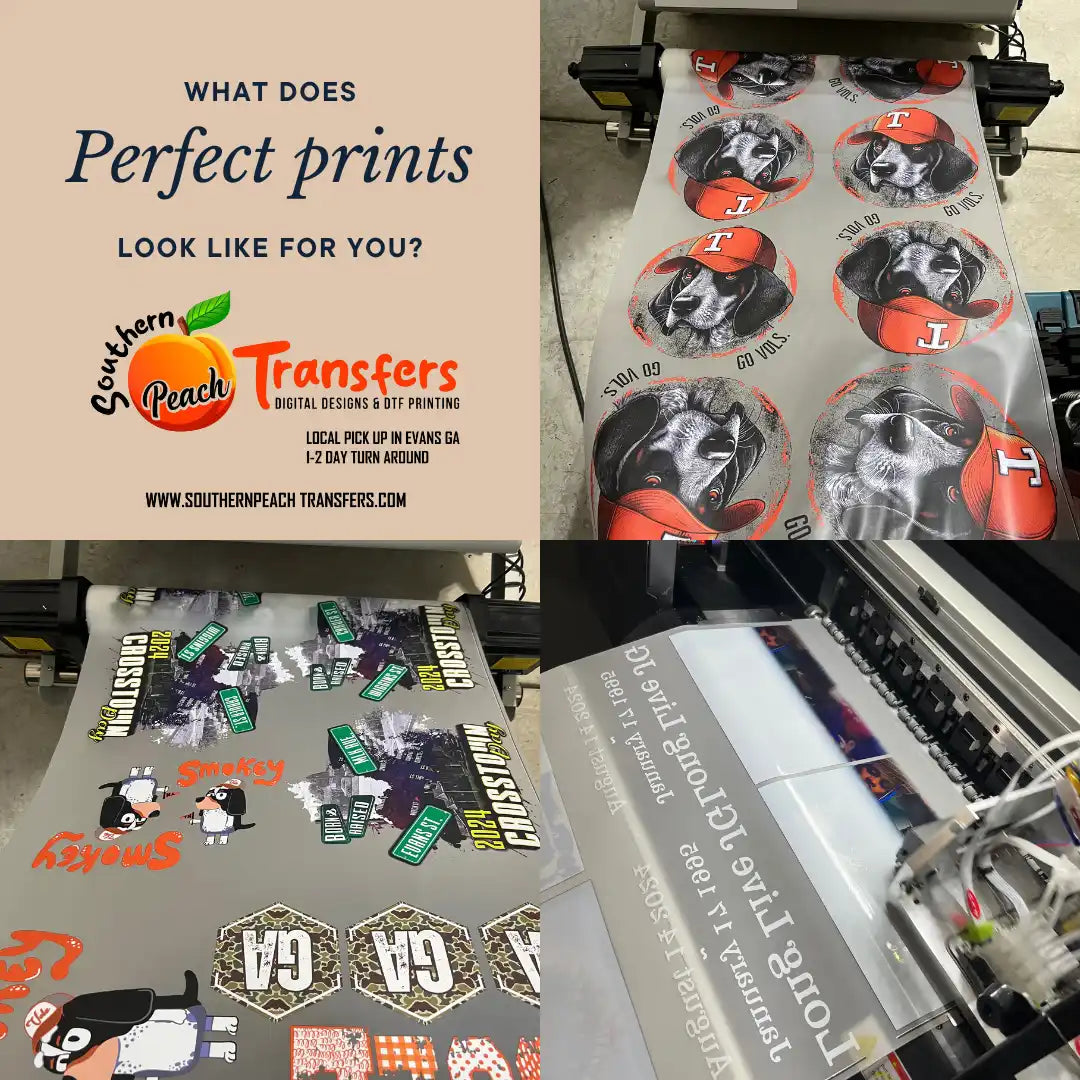 Printing machine producing various designs.